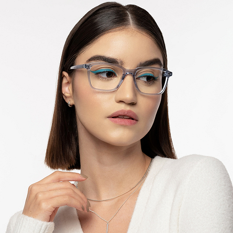 John Jacobs Online Blue Transparent Full Rim Square right side