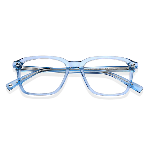 John Jacobs Online Blue Transparent Full Rim Square left side