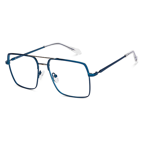 John Jacobs Blue Gunmetal Full Rim Rectangle right side