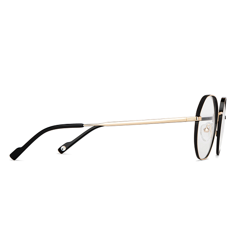 John Jacobs Online Gold Black Full Rim Hexagonal left side