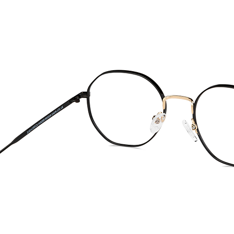 John Jacobs Online Gold Black Full Rim Hexagonal right side