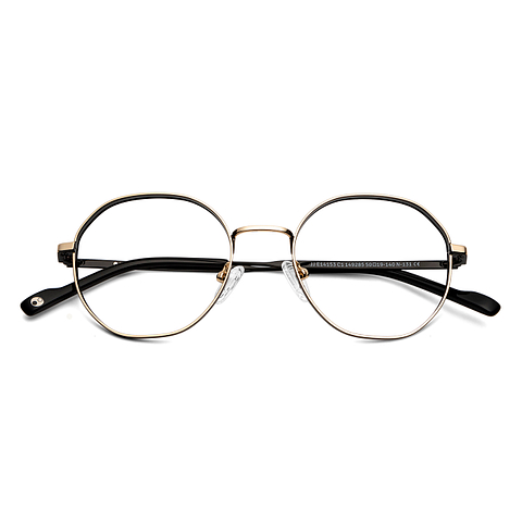 John Jacobs Online Gold Black Full Rim Hexagonal left side