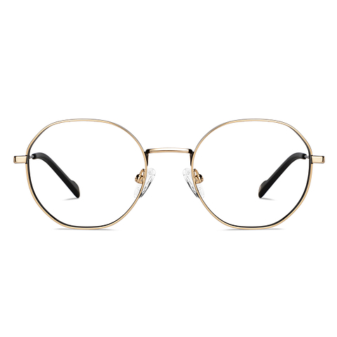 John Jacobs Online Gold Black Full Rim Hexagonal left side