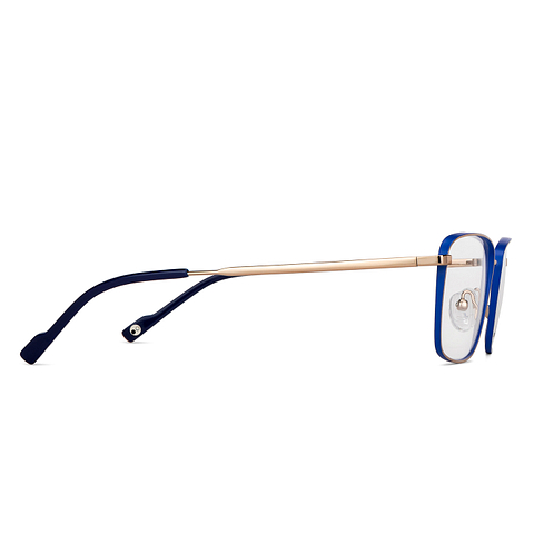 John Jacobs Gold Blue Full Rim Rectangle left side