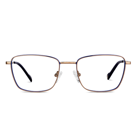 John Jacobs Gold Blue Full Rim Rectangle left side