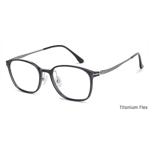 John Jacobs Titanium Flex Grey Full Rim Rectangle left side