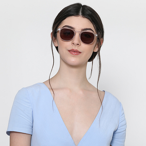 John Jacobs Online Crystal Transparent Full Rim Round left side