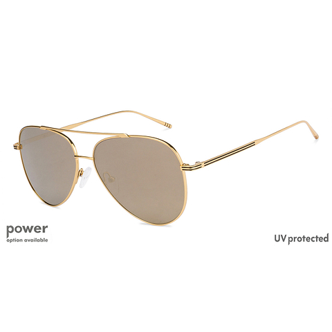 John Jacobs Gold Full Rim Aviator left side