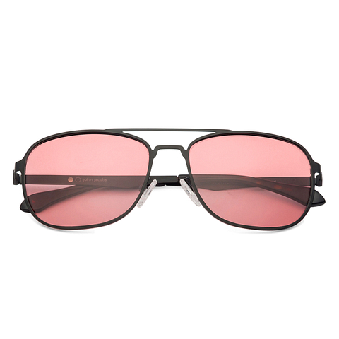 John Jacobs Black Full Rim Rectangle left side