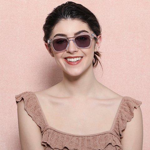 John Jacobs Online Crystal Transparent Full Rim Square left side