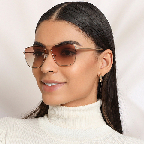 John Jacobs Online Gold Full Rim Square left side
