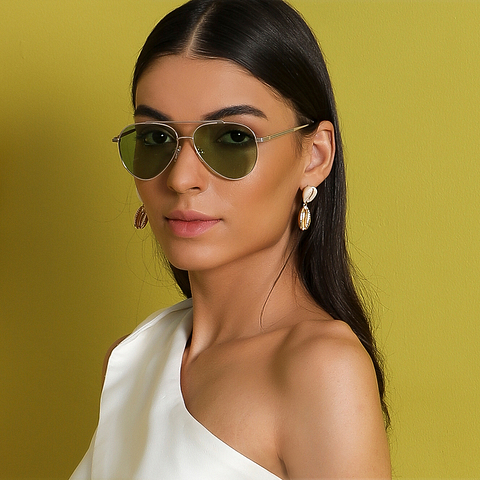 John Jacobs Online Gold Full Rim Aviator left side