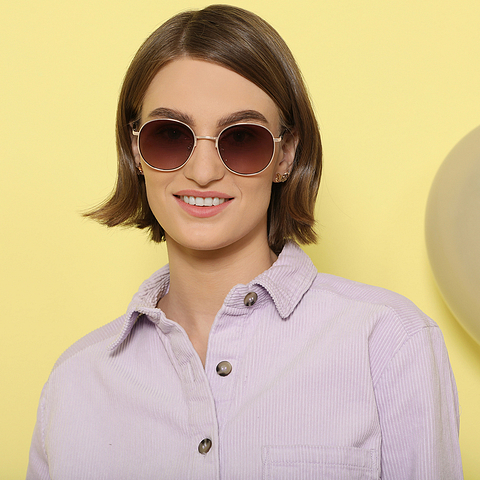 John Jacobs Online Gold Full Rim Round left side