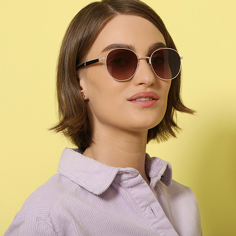 John Jacobs Online Gold Full Rim Round left side