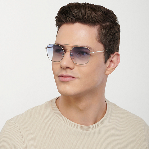 John Jacobs Online Silver Full Rim Geometric right side