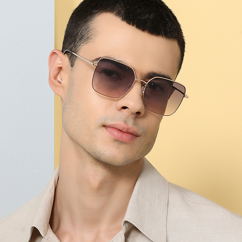 John Jacobs Online Gold Half Rim Square left side