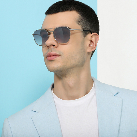 John Jacobs Online Silver Full Rim Aviator right side