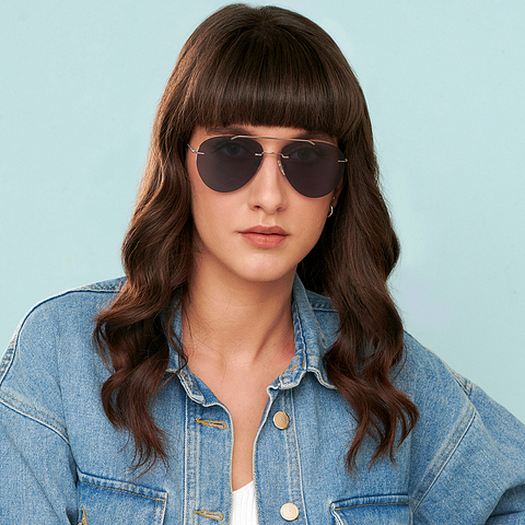 John Jacobs Gunmetal Full Rim Aviator left side