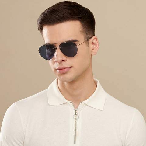 John Jacobs Gunmetal Full Rim Aviator left side