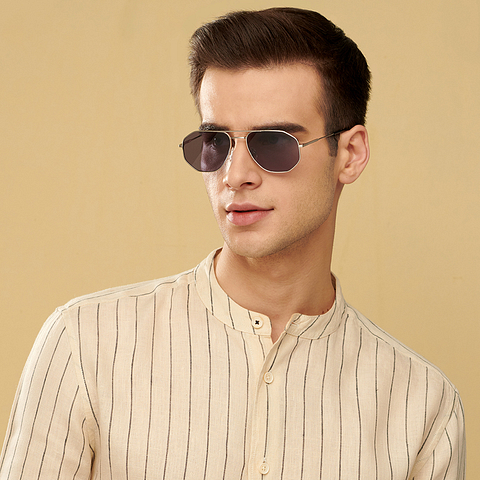 John Jacobs Online Silver Full Rim Aviator left side