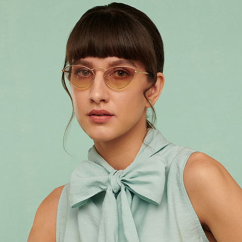 John Jacobs Online Gold Full Rim Cat Eye left side