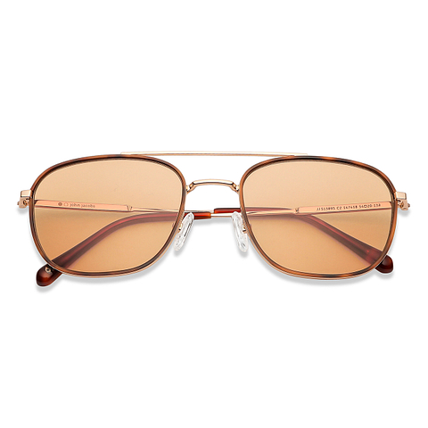 John Jacobs Gold Brown Full Rim Square left side