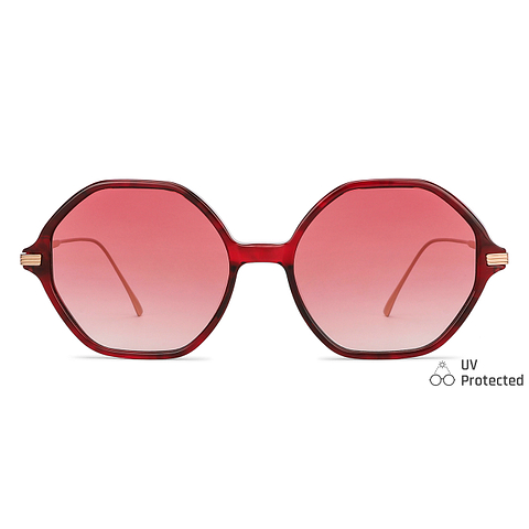 John Jacobs Online Red Full Rim Geometric left side