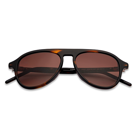 John Jacobs Online Brown Tortoise Full Rim Aviator left side