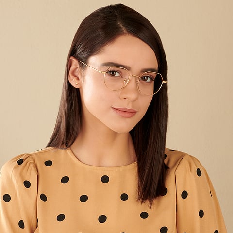 John Jacobs Online Gold Full Rim Geometric right side