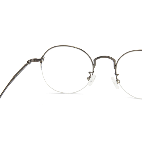 John Jacobs Online Gunmetal Half Rim Round right side