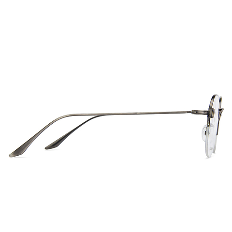 John Jacobs Online Gunmetal Half Rim Round left side