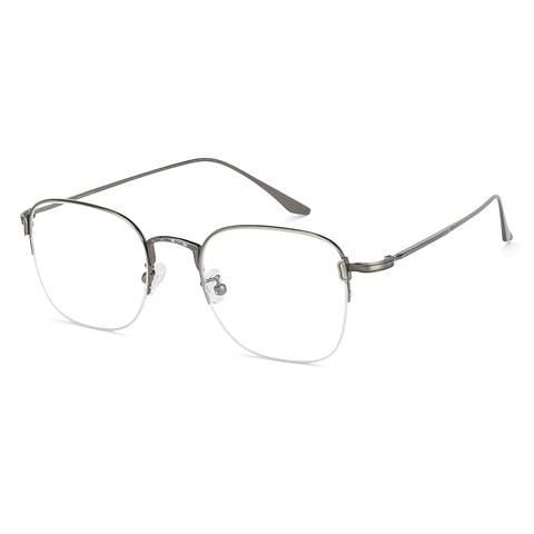 John Jacobs Gunmetal Half Rim Square left side