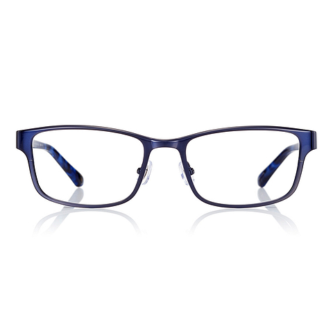 K.moriyama Navy Blue Full Rim Rectangle left side