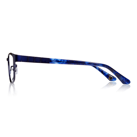 K.moriyama Navy Blue Full Rim Rectangle left side