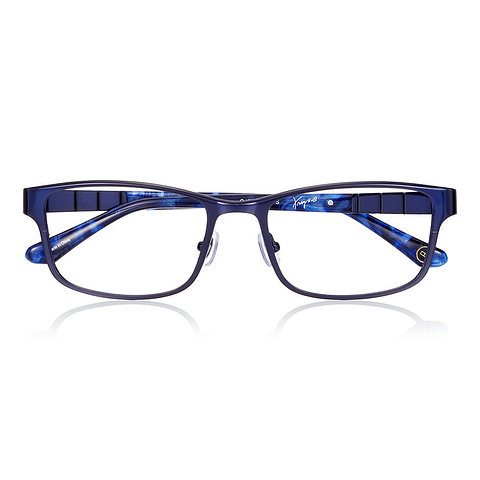 K.moriyama Navy Blue Full Rim Rectangle right side