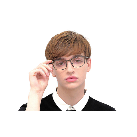 K.moriyama Light Gray Full Rim Rectangle left side