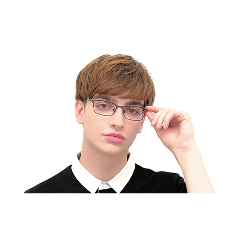 K.moriyama Light Brown Full Rim Rectangle left side