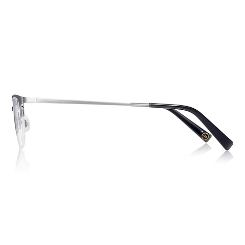K.moriyama Light Gray Half Rim Oval left side