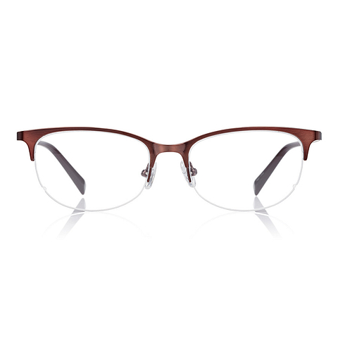 K.moriyama Light Brown Half Rim Oval left side