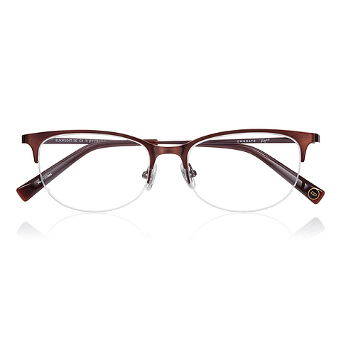 K.moriyama Light Brown Half Rim Oval right side