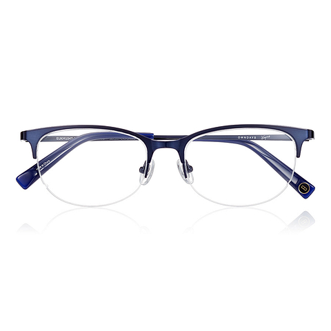 K.moriyama Navy Blue Half Rim Oval right side