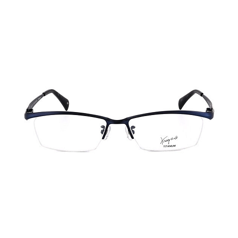 K.moriyama Navy Blue Full Rim Rectangle left side