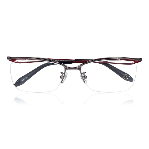 K.moriyama Light Gray Full Rim Rectangle left side