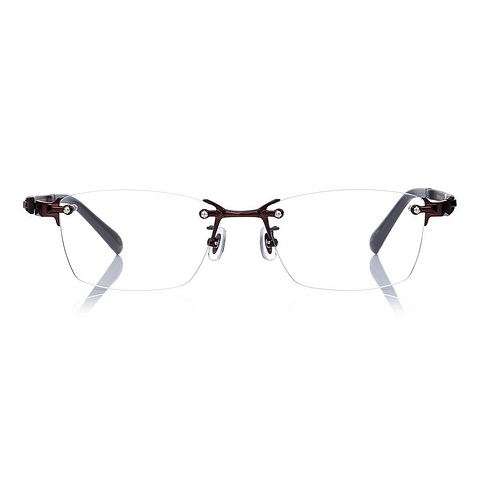 K.moriyama Dark Brown Full Rim Rectangle left side