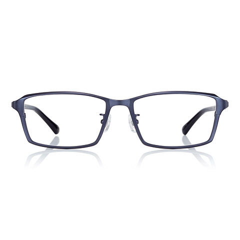 K.moriyama Navy Blue Full Rim Rectangle left side