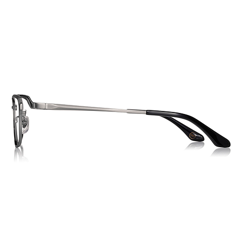 K.moriyama Light Gunmetal Full Rim Rectangle left side
