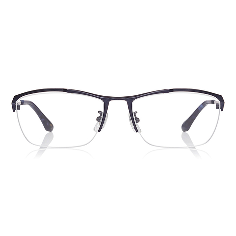 K.moriyama Navy Blue Full Rim Rectangle left side