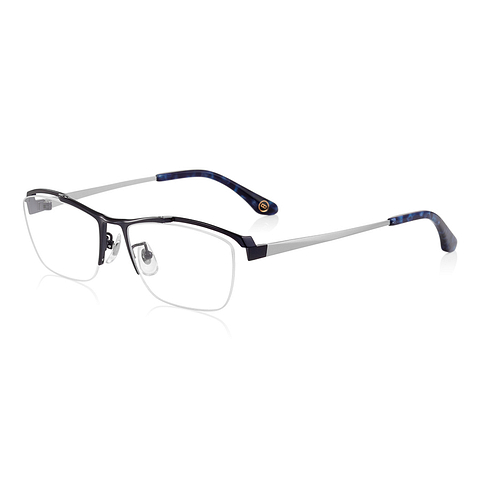 K.moriyama Navy Blue Full Rim Rectangle right side