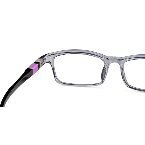 Hooper Online Gray Transparent Full Rim Rectangle left side