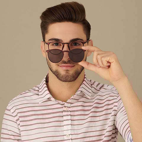 Lenskart Air Online Red Full Rim Round left side